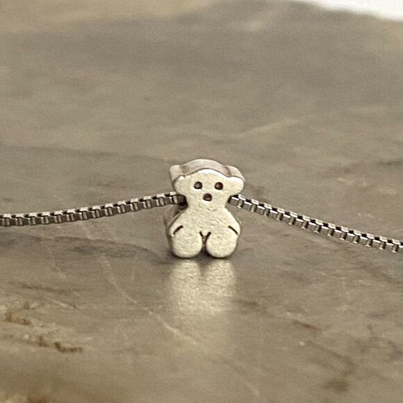 Signed TOUS Iconic Bear Sterling Silver 925 Sweet Dolls Bear Pendant Necklace - Picture 13 of 16